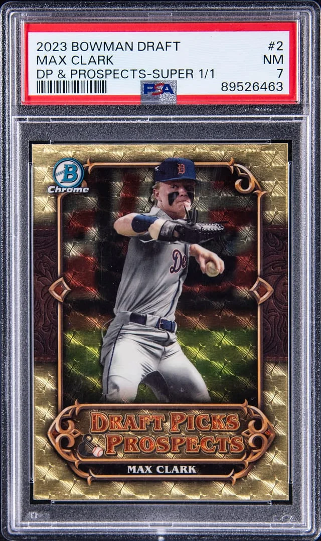 2023 Bowman Chrome Draft Max Clark Picks and Prospects Superfractor #2 card image