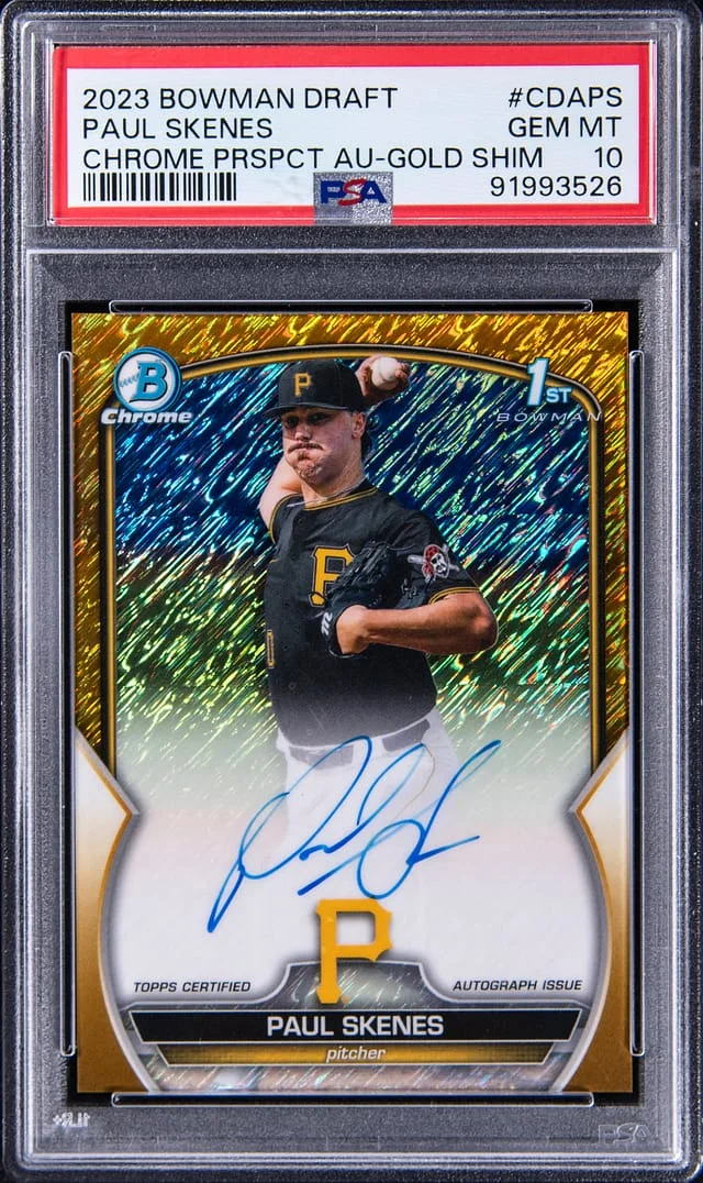 2023 Bowman Chrome Draft Paul Skenes Autographs Black Refractor #CDAPS card image
