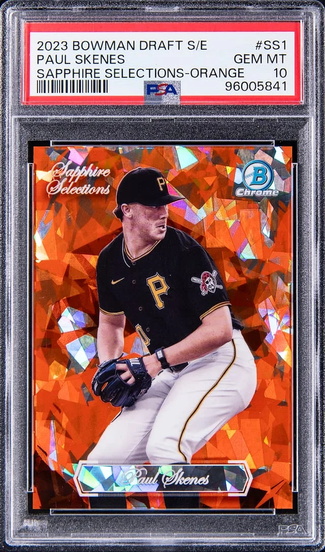 2023 Bowman Chrome Draft Paul Skenes Sapphire Edition Sapphire Selections Orange #SS1 card image