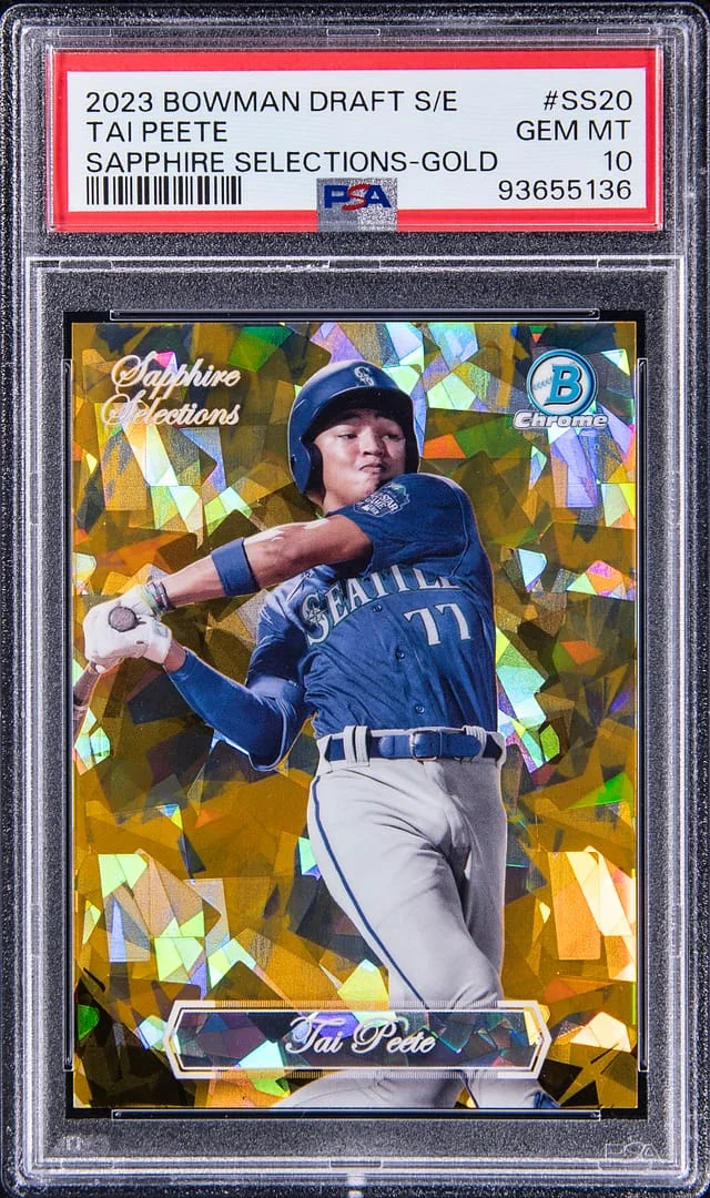 2023 Bowman Chrome Draft Tai Peete Sapphire Edition Sapphire Selections Gold #SS20 card image