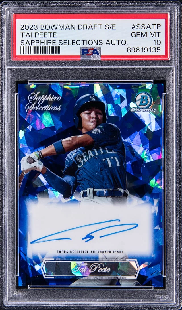 2023 Bowman Chrome Draft Tai Peete Sapphire Edition Sapphire Selections Autograph #SSATP card image