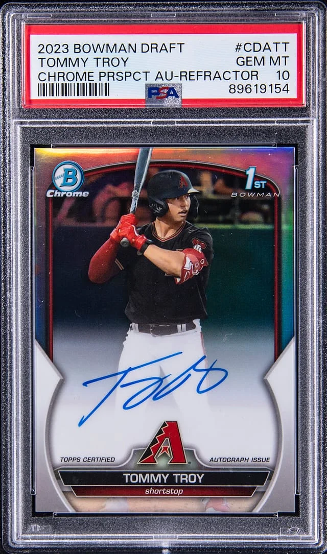 2023 Bowman Chrome Draft Tommy Troy Prospect Autograph Refractor #CDATT card image