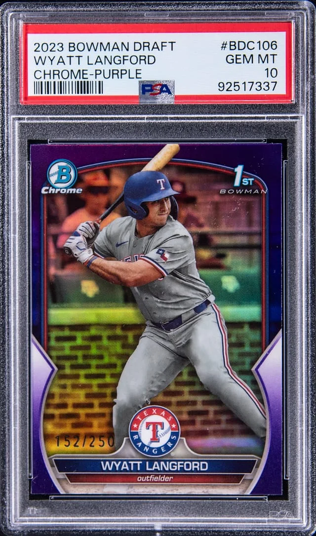 2023 Bowman Chrome Draft Wyatt Langford SP Autograph #BDC106 card image