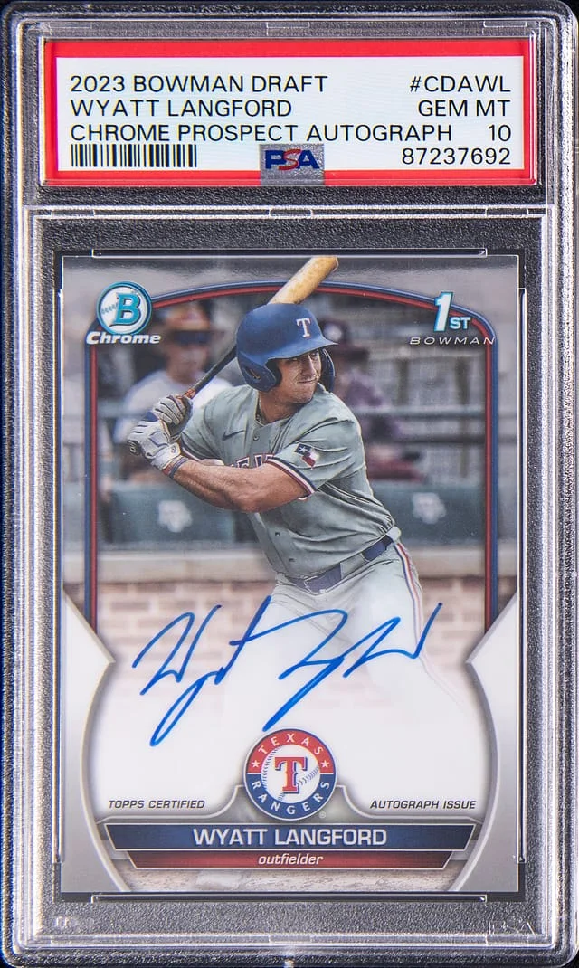 2023 Bowman Chrome Draft Wyatt Langford Prospect Autograph #CDA-WL card image