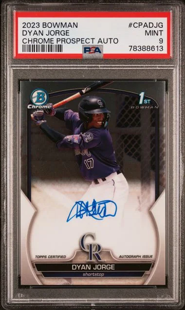 2023 Bowman Chrome Dyan Jorge Prospect Autographs #CPADJG card image