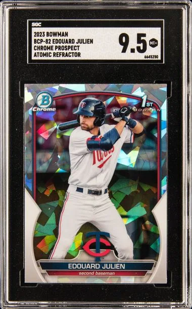 2023 Bowman Chrome Edouard Julien Prospect Chrome Prospect Atomic Refractor #Bcp-82 card image