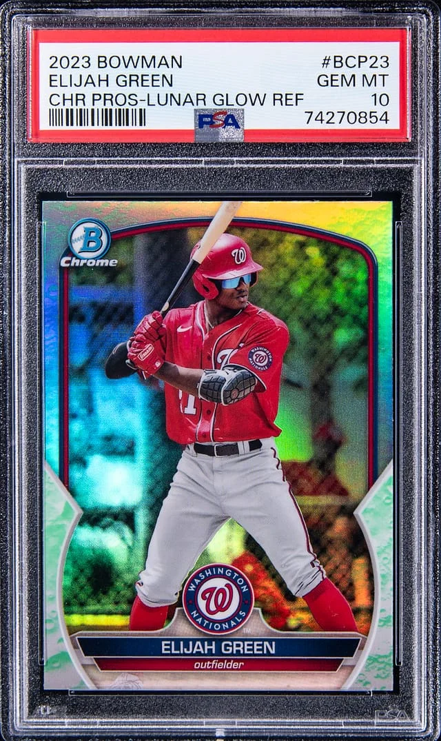 2023 Bowman Chrome Elijah Prospect Lunar Glow Refractor #BCP-23 card image