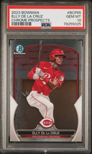 2023 Bowman Chrome Elly De La Cruz Purple Refractor #BCP65 card image