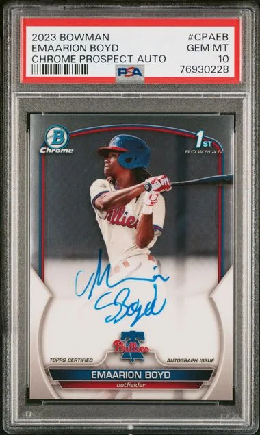 2023 Bowman Chrome Emaarion Boyd Prospect Autographs #CPAEB card image