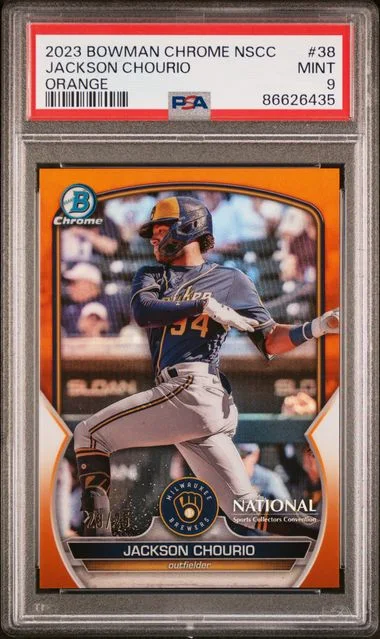 2023 Bowman Chrome Jackson Chourio National Orange #38 card image