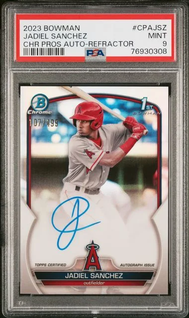 2023 Bowman Chrome Jadiel Sanchez Prospect Autographs #CPAJSZ card image