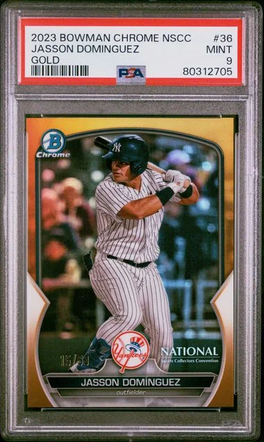 2023 Bowman Chrome Jasson Dominguez National Gold #36 card image
