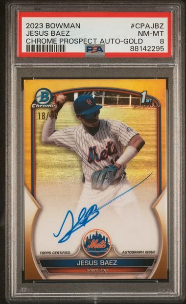 2023 Bowman Chrome Jesus Baez Prospect Autographs Speckle #CPA-JBZ card image