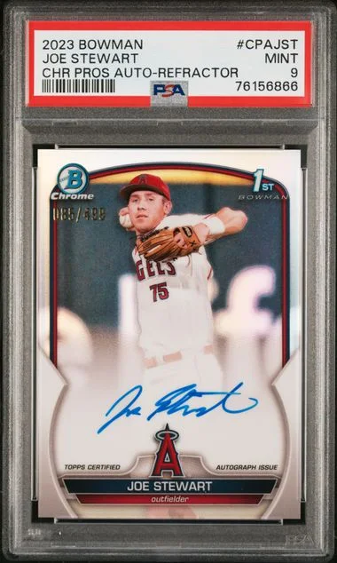 2023 Bowman Chrome Joe Stewart Prospect Autographs Refractor #CPAJST card image