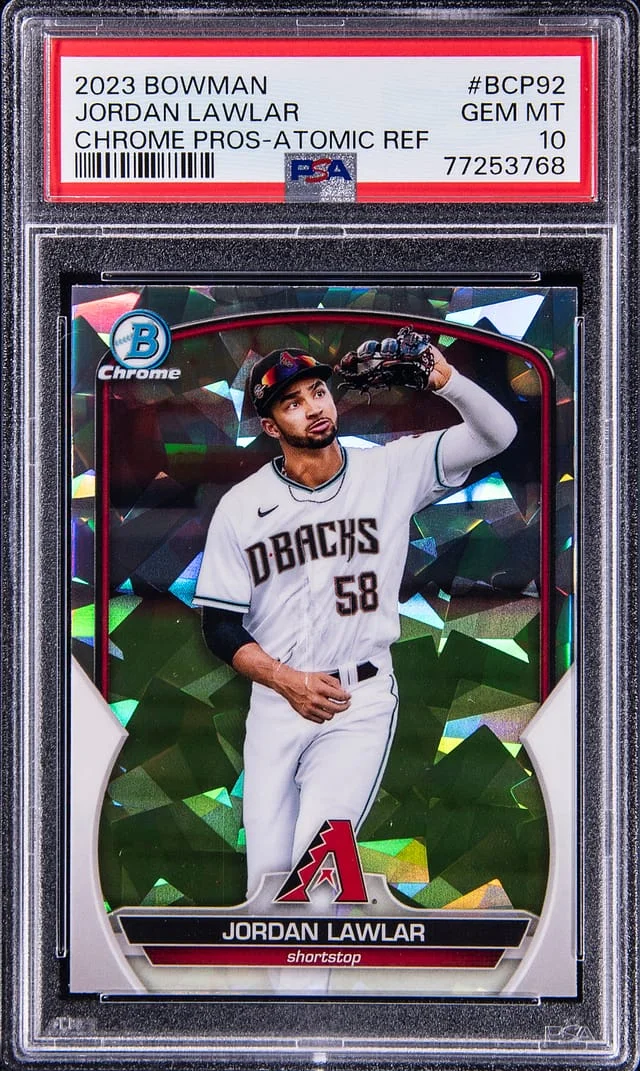 2023 Bowman Chrome Jordan Lawlar Prospect Atomic Refractor #BCP92 card image