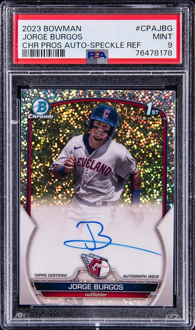 2023 Bowman Chrome Jorge Burgos Prospect Autographs Speckle #CPAJBG card image