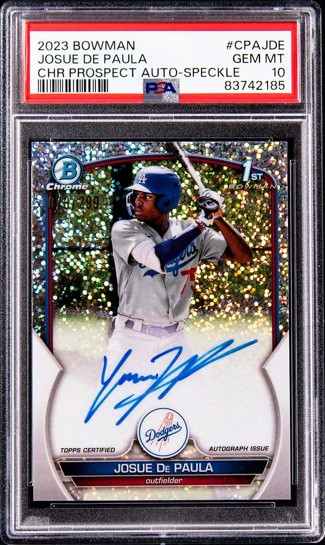 2023 Bowman Chrome Josue De Paul Prospect Autographs Speckle #CPA-JDE card image
