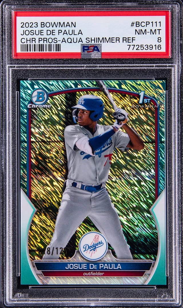 2023 Bowman Chrome Josue De Paula Prospect Aqua Shimmer Refractor #BCP111 card image