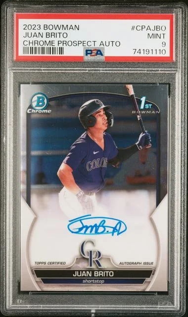 2023 Bowman Chrome Juan Brito Prospect Autographs #CPA-JBO card image