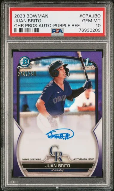 2023 Bowman Chrome Juan Brito Prospect Autographs #CPAJBO card image