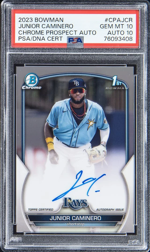 2023 Bowman Chrome Junior Caminero Prospect Autograph #CPAJCR card image