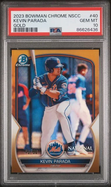 2023 Bowman Chrome Kevin Parada National Gold #40 card image