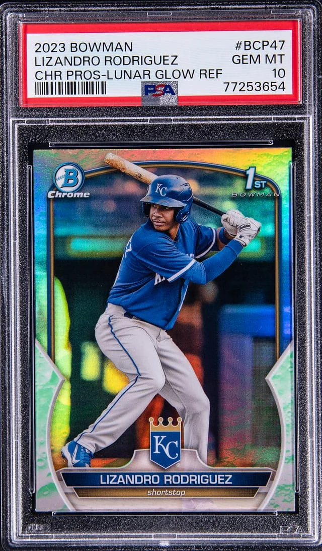 2023 Bowman Chrome Lizandro Rodriguez Prospect Lunar Glow Refractor #BCP47 card image