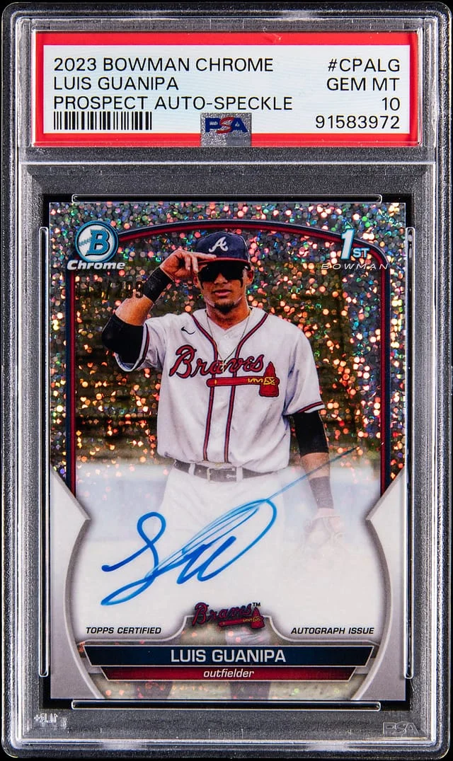 2023 Bowman Chrome Luis Guanipa Prospect Autograph Speckle Refractor #CPA-LG card image
