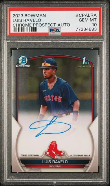 2023 Bowman Chrome Luis Ravelo Prospect Autographs #CPA-LRA card image