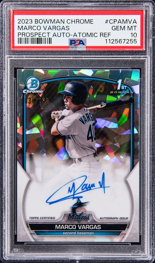 2023 Bowman Chrome Marco Vargas Prospect Autograph-Atomic Refractor #CPAMVA card image