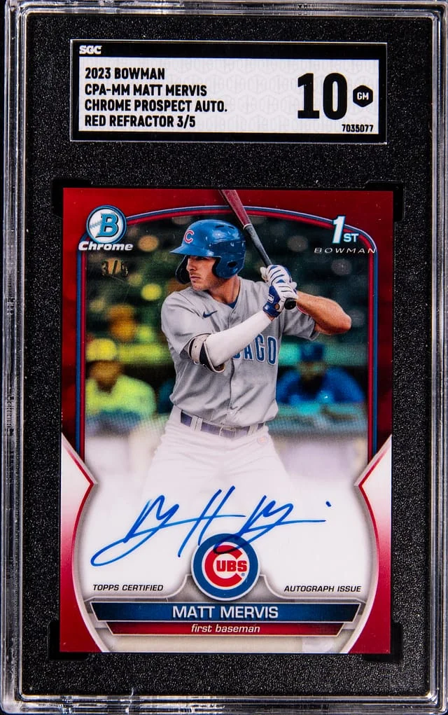 2023 Bowman Chrome Matt Mervis Prospect Autographs Blue Lunar Crater #CPA-MM card image