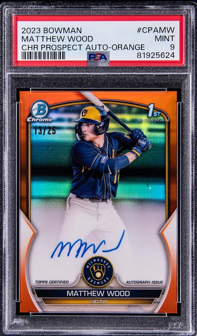 2023 Bowman Chrome Matthew Wood Prospect Autographs #CPA-MW card image