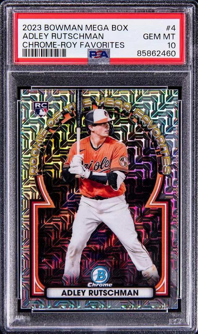 2023 Bowman Chrome Mega Box Adley Rutschman ROY Favorites #4 card image