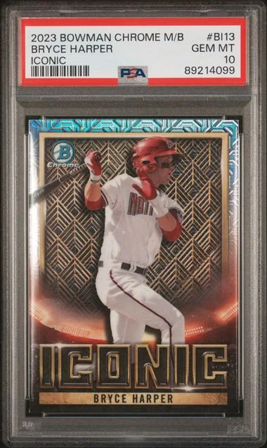 2023 Bowman Chrome Mega Box Bryce Harper Bowman Iconic #BI13 card image