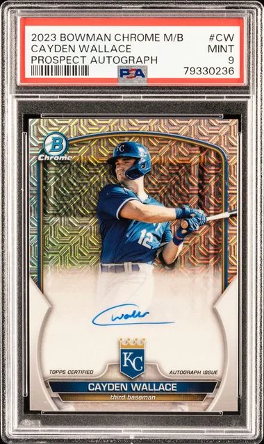 2023 Bowman Chrome Mega Box Cayden Wallace Prospect Autographs #MBA-CW card image