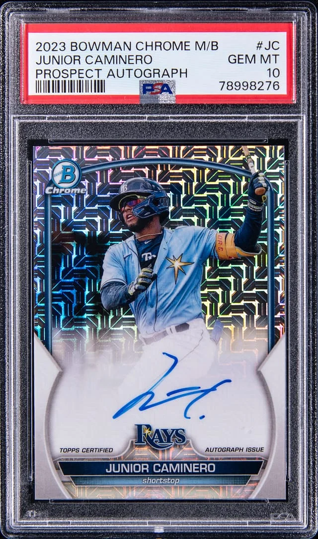 2023 Bowman Chrome Mega Box Junior Caminero Prospect Autograph #BMA-JC card image