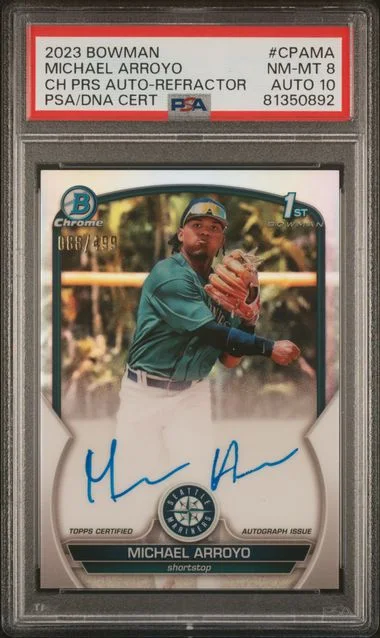 2023 Bowman Chrome Michael Arroyo Prospect Autographs Refractor #CPA-MA card image
