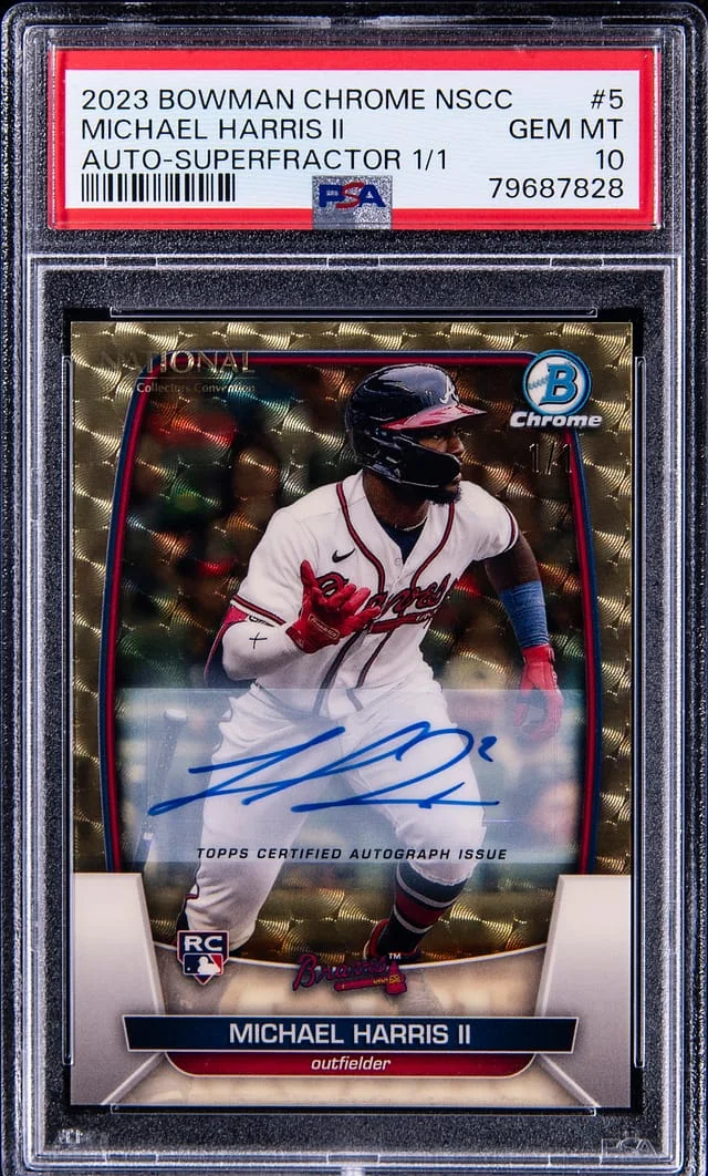 2023 Bowman Chrome Michael Harris II National Sports Collectors Convention Autographs SuperFractor #5 card image