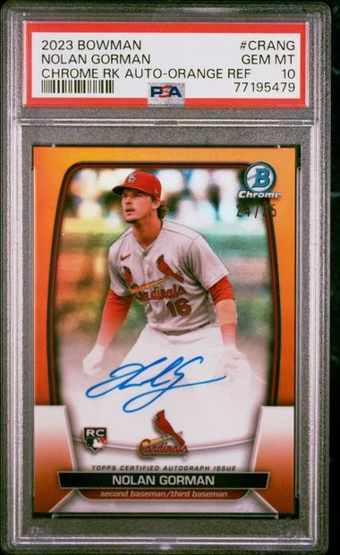 2023 Bowman Chrome Nolan Gorman Autograph #CRANG card image