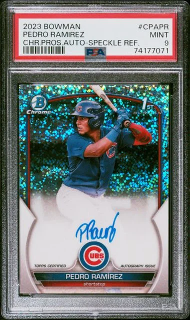 2023 Bowman Chrome Pedro Ramirez Prospect Autographs Yellow Refractor #CPAPR card image