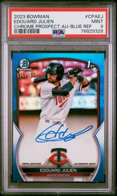 2023 Bowman Chrome Prospect Autographs Blue Cpaej Edouard Julien #no-number card image