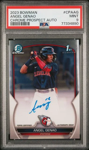 2023 Bowman Chrome Prospect Autographs Cpaag Angel Genao #no-number card image
