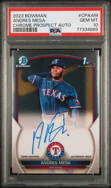 2023 Bowman Chrome Prospect Autographs Cpaam Andres Mesa #no-number card image