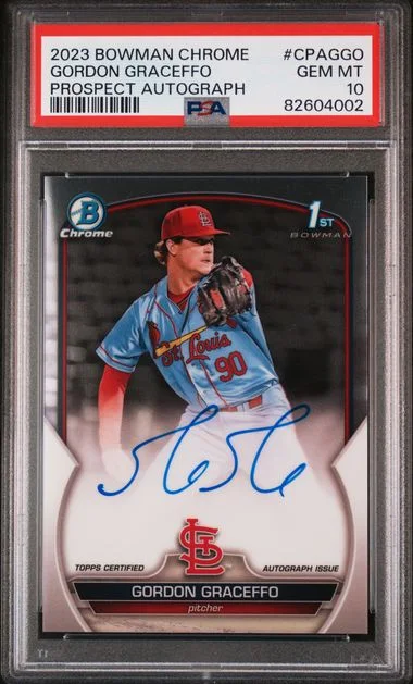 2023 Bowman Chrome Prospect Autographs Cpaggo Gordon Graceffo #no-number card image