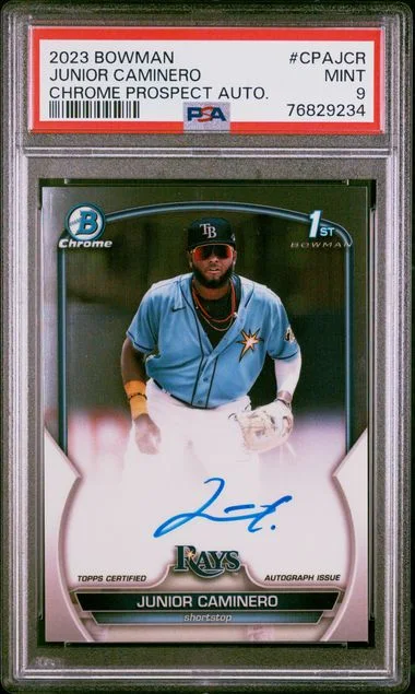 2023 Bowman Chrome Prospect Autographs Cpajcr Junior Caminero #no-number card image