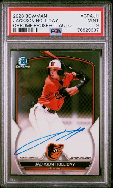2023 Bowman Chrome Prospect Autographs Cpajh Jackson Holliday #no-number card image