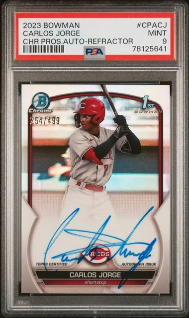 2023 Bowman Chrome Prospect Autographs Refractor Cpacj Carlos Jorge #no-number card image