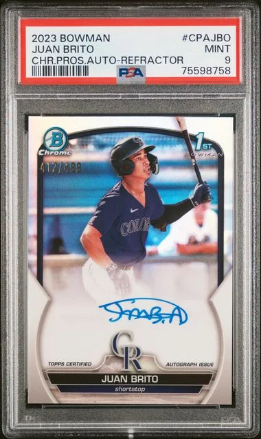 2023 Bowman Chrome Prospect Autographs Refractor Cpajbo Juan Brito #no-number card image