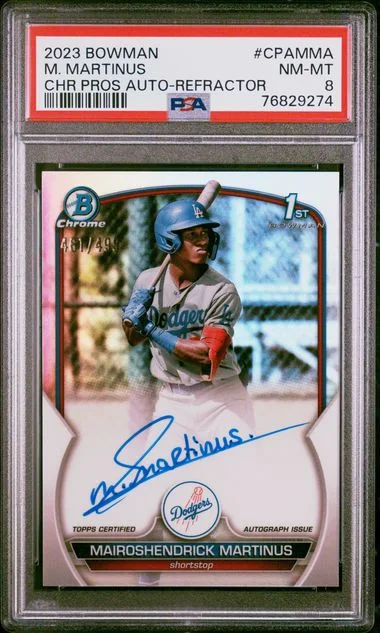 2023 Bowman Chrome Prospect Autographs Refractor Cpamma Mairoshendrick Martinus #no-number card image