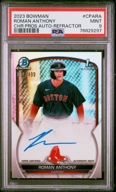 2023 Bowman Chrome Prospect Autographs Refractor Cpara Roman Anthony #no-number card image